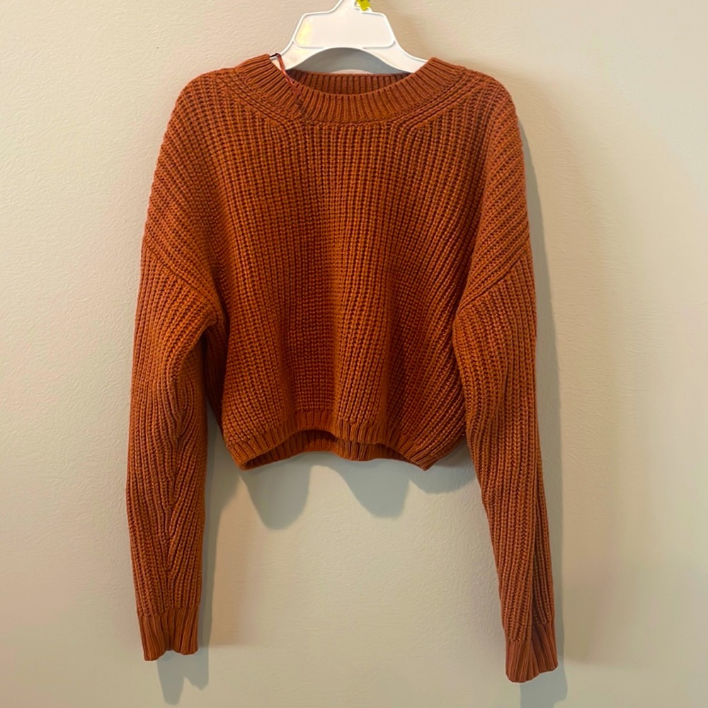 Elodie Rust Cropped Sweater Size S